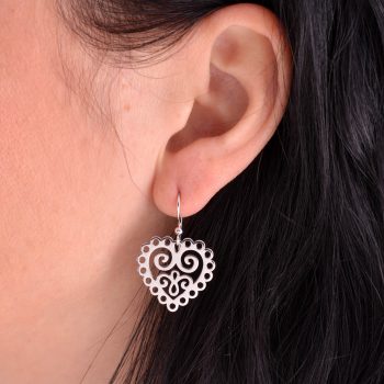 Náušnice srdce ornament mini 1