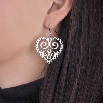 Náušnice srdce ornament 1