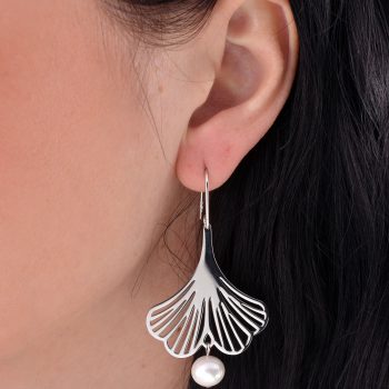 Náušnice ginkový list