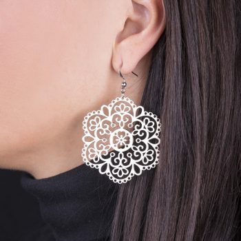 Náušnice čipka 1 - nezábudka