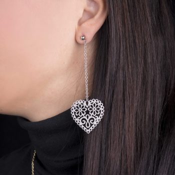 Náušnice srdce margaréty 1 na retiazke