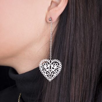 Náušnice srdce srdce holubice 1 na retiazke