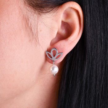 Náušnice Cífer trojlístok s perlou