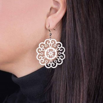 Náušnice čipka 2 - nezábudka