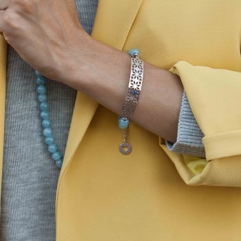 Náramok geometria 1 - akvamarín - krátky