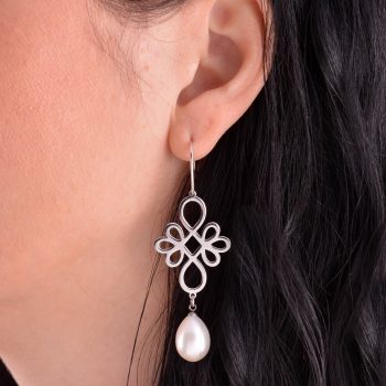 Náušnice nekonečno - 1 perla slza