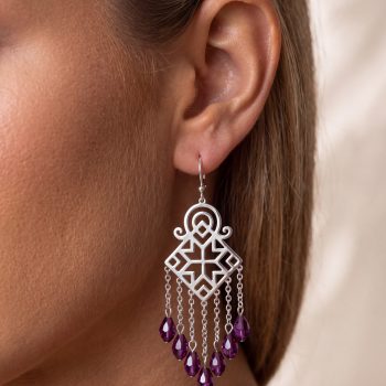 Earrings gatra waterfall - short + swarovski