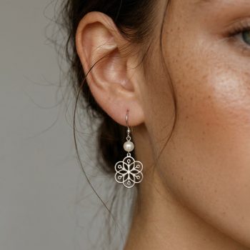 Náušnice Kvet života 1 mini s perlou