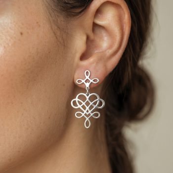 Earrings wire craft heart 1 pleated