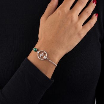 Bracelet mountains circle 2 – chain + malachite
