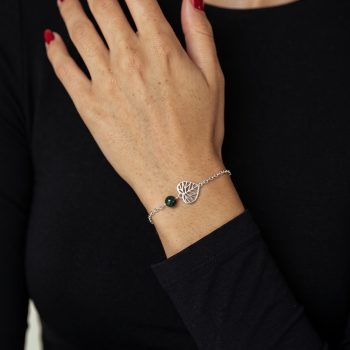 Bracelet linden mini – chain + malachite