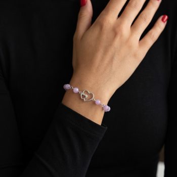 Bracelet heart ornament – chain + kunzite