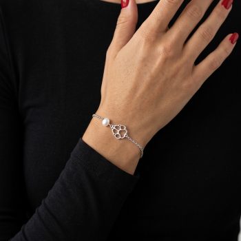 Bracelet paw dog Cami – chain + pearl