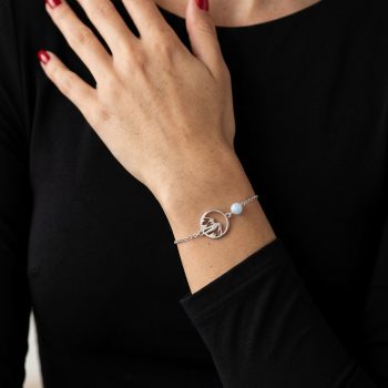 Bracelet mountains circle 1 – chain + aquamarine