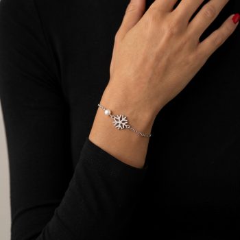 Bracelet Snowflake 1 – chain + pearl