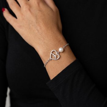 Bracelet mountains heart mini – chain + pearl