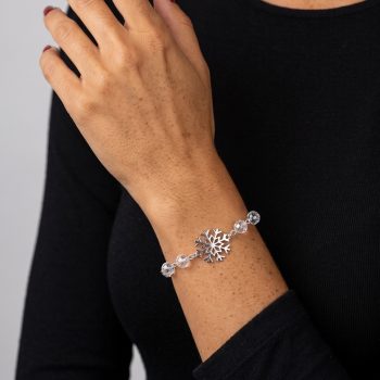 Bracelet Snowflake 3 – chain + 4 × crystal