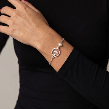 Bracelet mountains circle 2 mini – chain + pearl