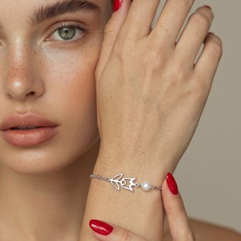 Bracelet Bell Polomka – chain + pearl