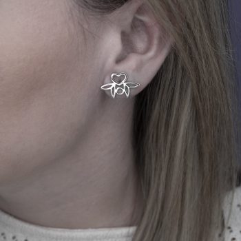 Napichovacie náušnice srdiečko Polomka ornament 1