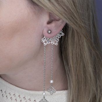 Záušnice Pohorelá hviezda ornament -  vejárik 2