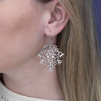 Náušnice Polomka kvietky ornament vejár 1