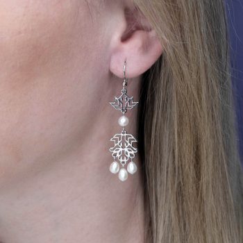Náušnice Pohorela ornament + perly slzy