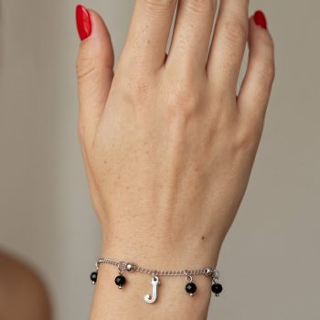 Bracelet Abeceda – chain + onyx 1