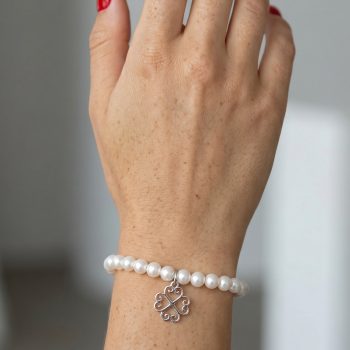 Bracelet Four-leaf Clover MINI – chain – pearls