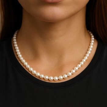 Náhrdelník - SLADKOVODNÉ PERLY 6mm- 42/47cm