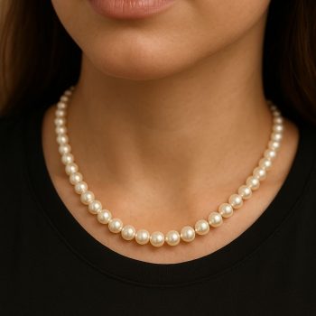 Náhrdelník - SLADKOVODNÉ PERLY 8mm- 42/47cm