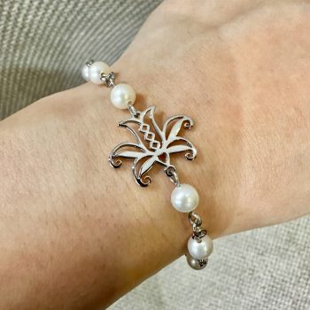 Náramok Ľalia – retiazka + 6 perál