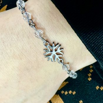 Náramok vločka mini – retiazka + kryštáľ