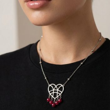 Náhrdelník srdce IBA TEBE + rubínový achát 2