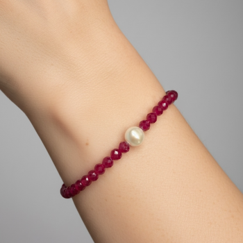 Náramok  PERLA +  rubínový korund