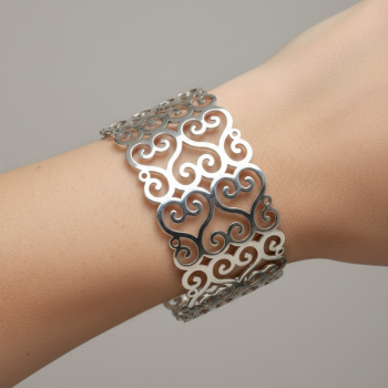 Bracelet wire craft ornament - heart strip wide 1