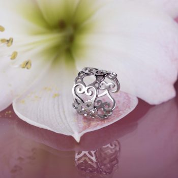 Prsteň SymBBolika čipka srdce - pás