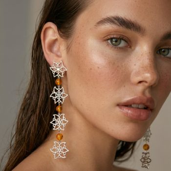 Náušnice narcis kvet 1 - dlhé