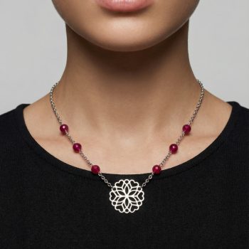 Náhrdelník - ornament Polomka 1  + rubínový achát 2