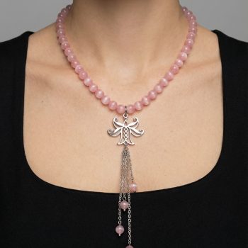 Náhrdelník Ľalia 2 -  ružové mačacie oko