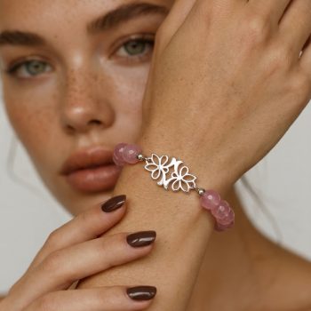 Náramok BACÚCH ornament - ružové mačacie oko