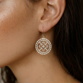 Náušnice BACÚCH štvorlístok kruh - 3 cm