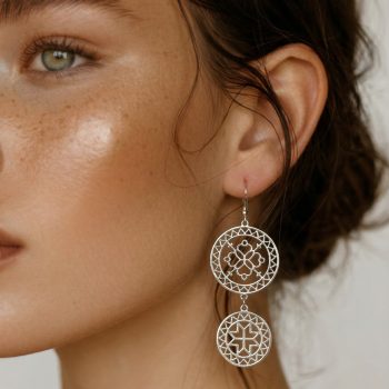 Náušnice BACÚCH štvorlístok kruhy –  skladané