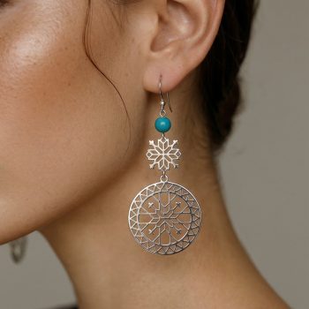 Náušnice BACÚCH hviezda kruh - skladaný + apatit