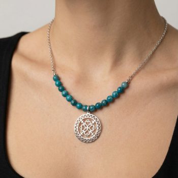 Náhrdelník BACÚCH štvorlístok kruh + apatit