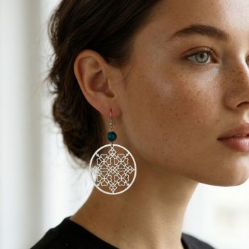 Náušnice BACÚCH štvorlísty kruh 4cm - 1