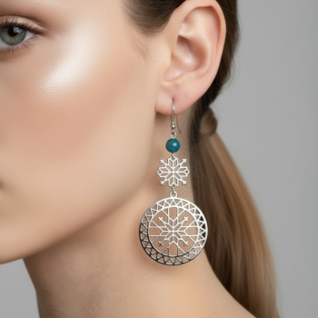 Náušnice BACÚCH hviezda kruh - skladaný + apatit