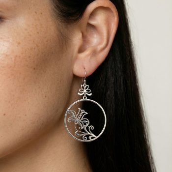 Náušnice ľalia kruh 4cm - 2