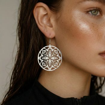 Earrings cifer needlework - circle