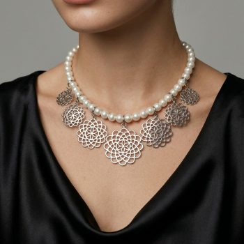 Náhrdelník SymBBolika čipka perly 2